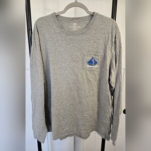 Southern Tide Mens Long Sleeve Size XXL Paddleboard Santa Grey with Blue